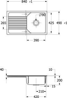 Villeroy & Boch 33850FJ0 SP Linara 50 Flat 490x840mm