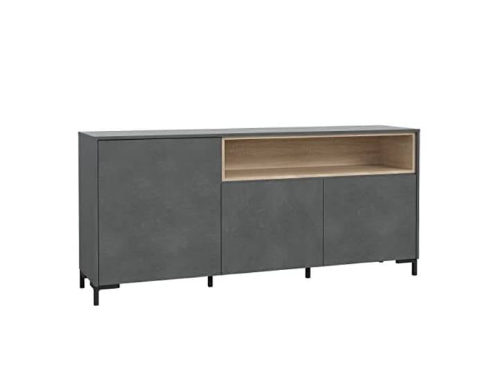 Newroom Sideboard Betonoptik Sonoma Eiche grifflos Kommode Wohnzimmer