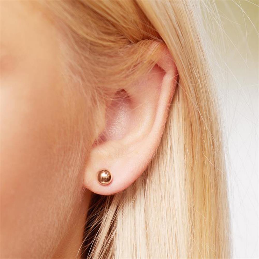 Unique Rosévergoldete Edelstahlohrstecker 6mm rosé