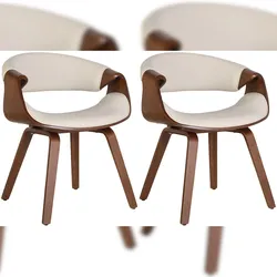 CLP 2er Set Esszimmerstuhl Foley eiche/creme/Kunstleder