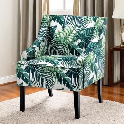 "20.5"" Polyester Versatile Side Chair with Recessed Arms and Tapered Front Legs and Flared Back Legs"