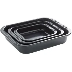 Spring Bräter-Set Culinar Pure rechteckig 3-teilig, Pfannenset + Topfset, Schwarz