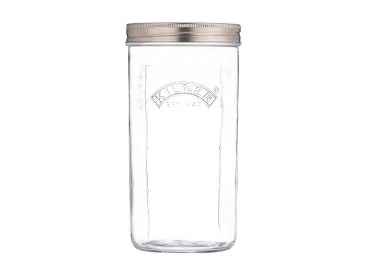 Kilner Lot de bocaux de fermentation de 1 litre à large ouverture avec couvercle de valve en silicone\, poids en céramique et livret de recettes\, idéal pour la fermentation en petits lots