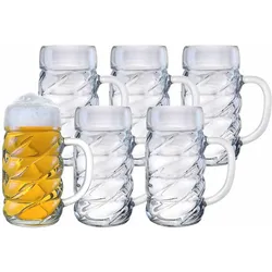 BIERKRÜGE Diamond transparent 0,3 Liter 6er Set