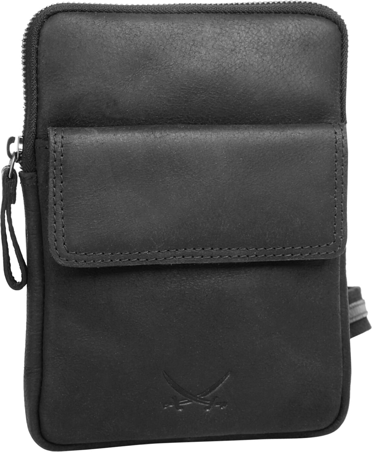 Umhängetasche SANSIBAR "SANSIBAR Herren, Damen SANSIBAR SYLT echt Leder", Damen, Gr. B/H/T: 20cm x 15cm x 2cm onesize, schwarz, Leder, unifarben, Taschen Umhängetasche, echt Leder schwarz B/H/T: 20cm x 15cm x 2cm onesize