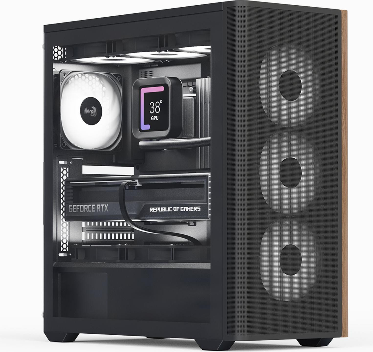 Aerocool ACCM-DS01043.11 AeroCool Midi-tower D501A-G-BK-V2 Beukenfineer ATX