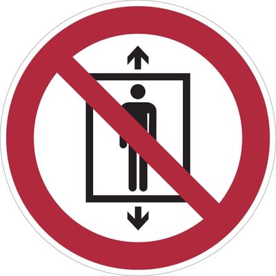 Verbotsschild, Personenbeförderung verboten P027 - ASR A1.3 (DIN EN ISO 7010) - 100 mm Folie selbstklebend