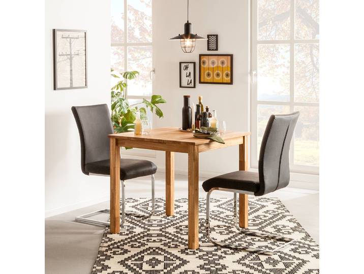 Table LemsiWOOD 80 x 80cm Marron/Chêne