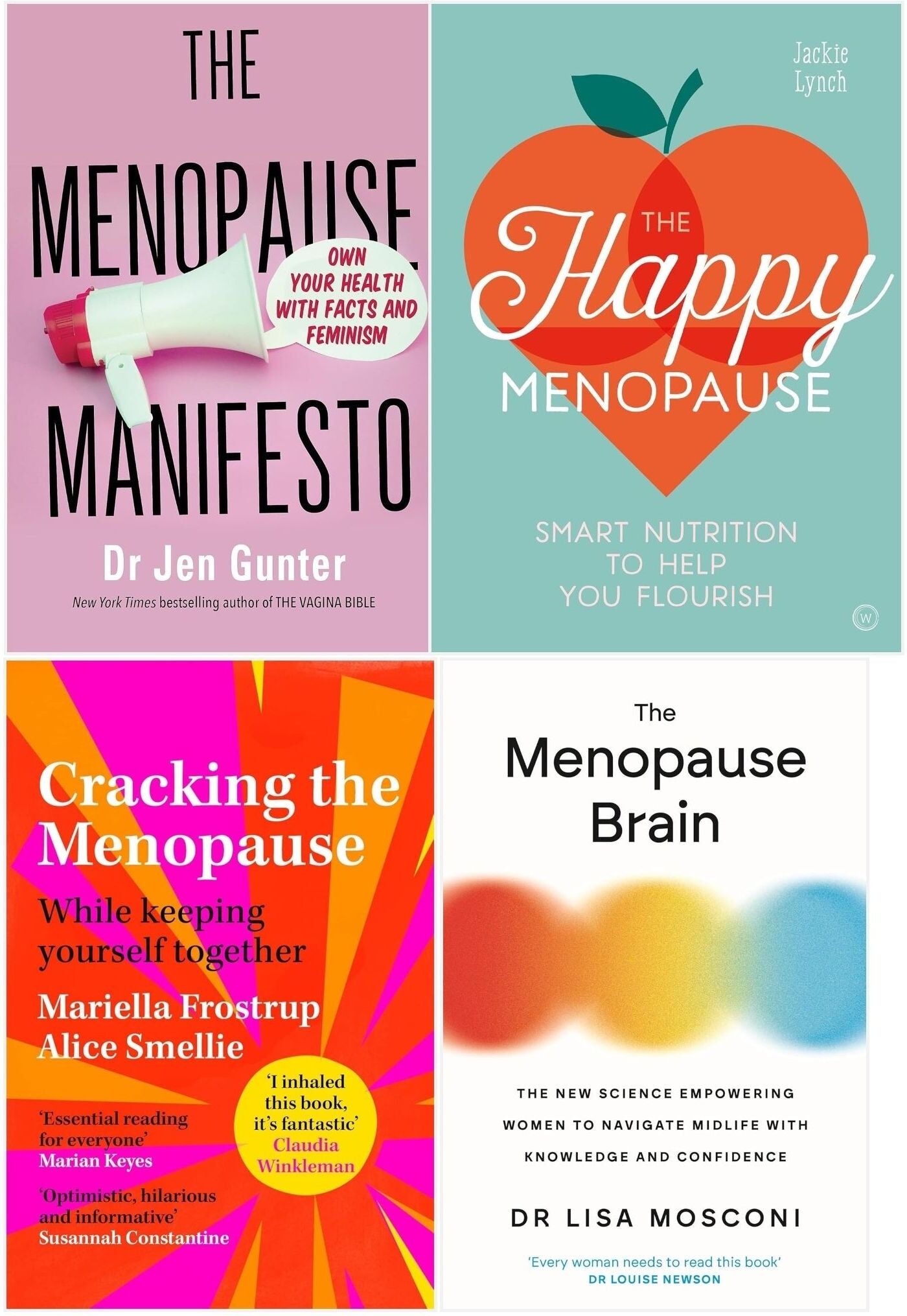 Bluebird/Allen & Unwin/Watkins Publishing/Piatkus Menopause Manifesto, Cracking the Menopause, The Menopause Brain and The Happy Menopause 4 Books Collection Set