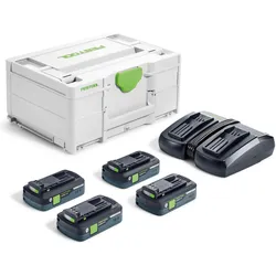 Festool, Werkzeugakku + Ladegerät, Energie-Set SYS 18V 4x4,0/TCL 6 DUO (18 V)