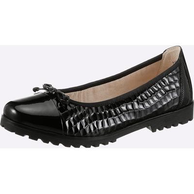Ballerina CAPRICE, Damen, Gr. 42, schwarz, Lackleder, Schuhe Ballerina