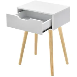 Helloshop26 - Couchtisch fürs Wohnzimmer Designermöbel mit Schublade PVC 60 cm weiß