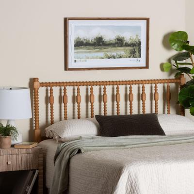 Juliette Turned Spindle Headboard by Baxton Studio in Brown (Size FULL)