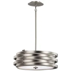 Hängeleuchte Deckenlampe Pendelleuchte Metall Glas Nickel 3 Flammig D 48,9 cm