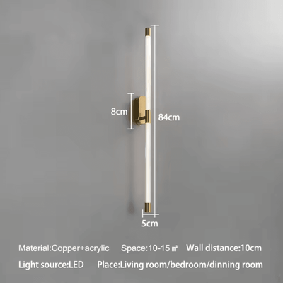 Inspire Curations Nordic Minimalist Linear LED Wall Sconce gold 84cm neutral Light