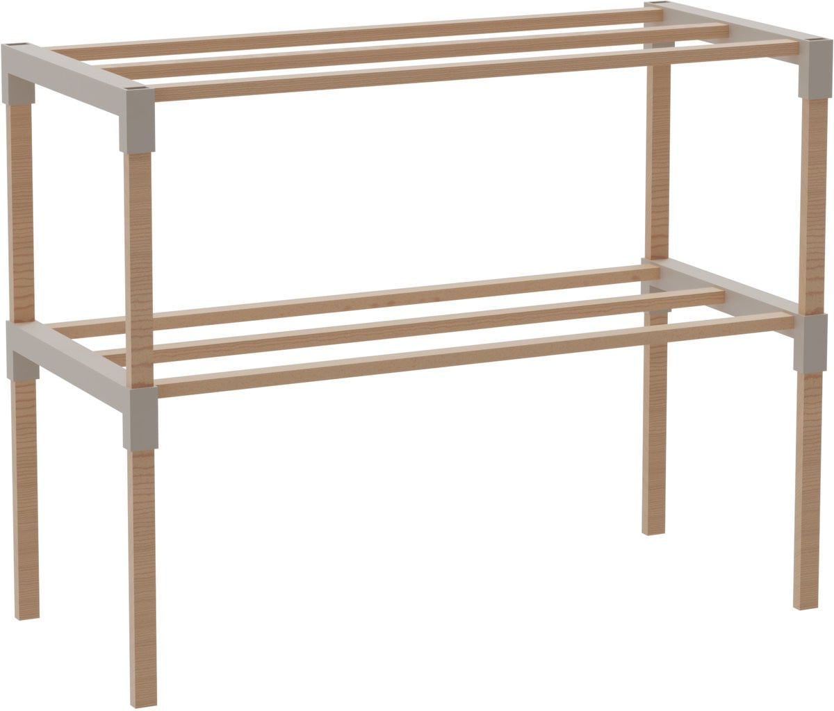 Fixwood Schoenenrek 2 Lagen Beige - Compact Houten Schoenenkast voor 6+ Paar - B/D/H: 51 x 23 x 39 cm