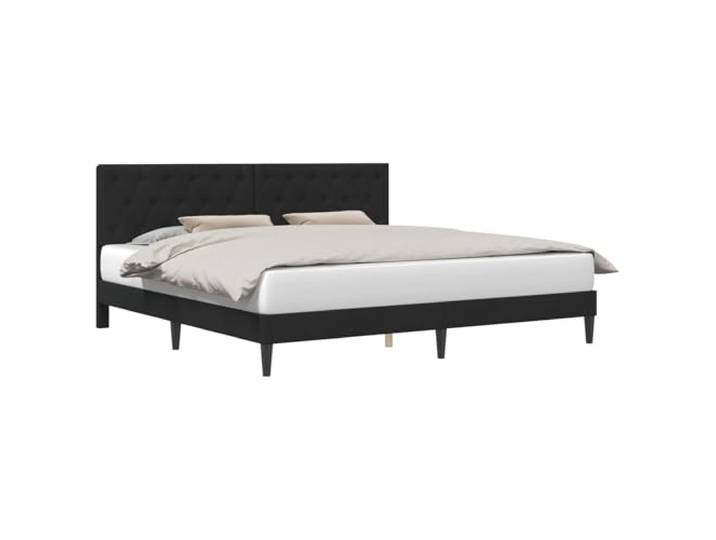 PUGYNBK Bettgestell mit Kopfteil, Schwarz, 180 x 200 cm, Samt Fleckenabweisender Samt, fester Lattenrost, robustes Sperrholz, elegante Beine, moderner Stil