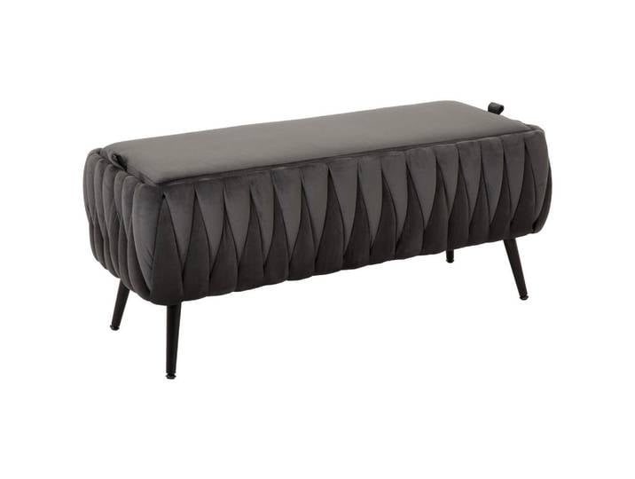 Xora Truhenbank, Schwarz, Dunkelgrau, Metall, 110x46x45 cm, Esszimmer, Bänke, Sitzbänke