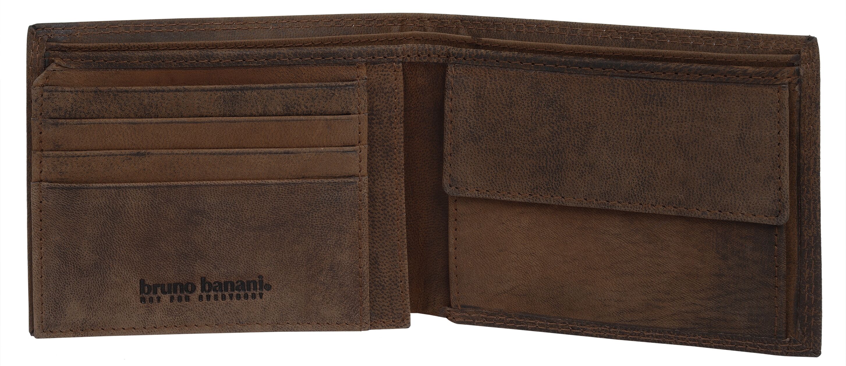 Geldbörse BRUNO BANANI "BRUNO BANANI Herren echt Leder", Herren, braun, Leder, Kleinlederwaren Geldbörse, echt Leder braun Einheitsgröße