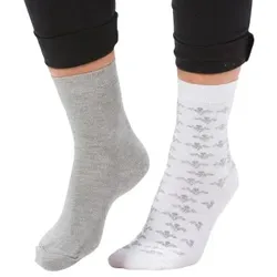 Trofe Bamboo Flower Socks 2P Weiß Gr 35/38 Damen