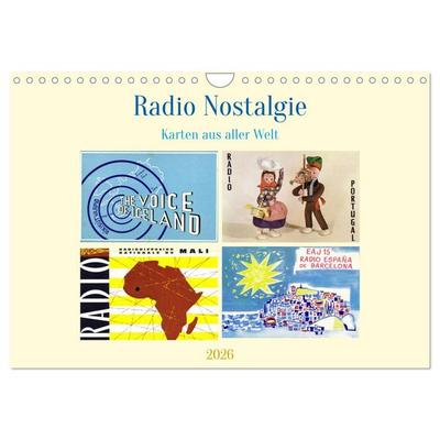 Radio Nostalgie Karten aus aller Welt (Wandkalender 2026 DIN A4 quer), CALVENDO Monatskalender
