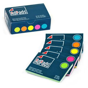 AdPads Haftnotizen 394930255244, bunt, 100 x 68mm, elektrostatisch klebend, 5x 100 Blatt