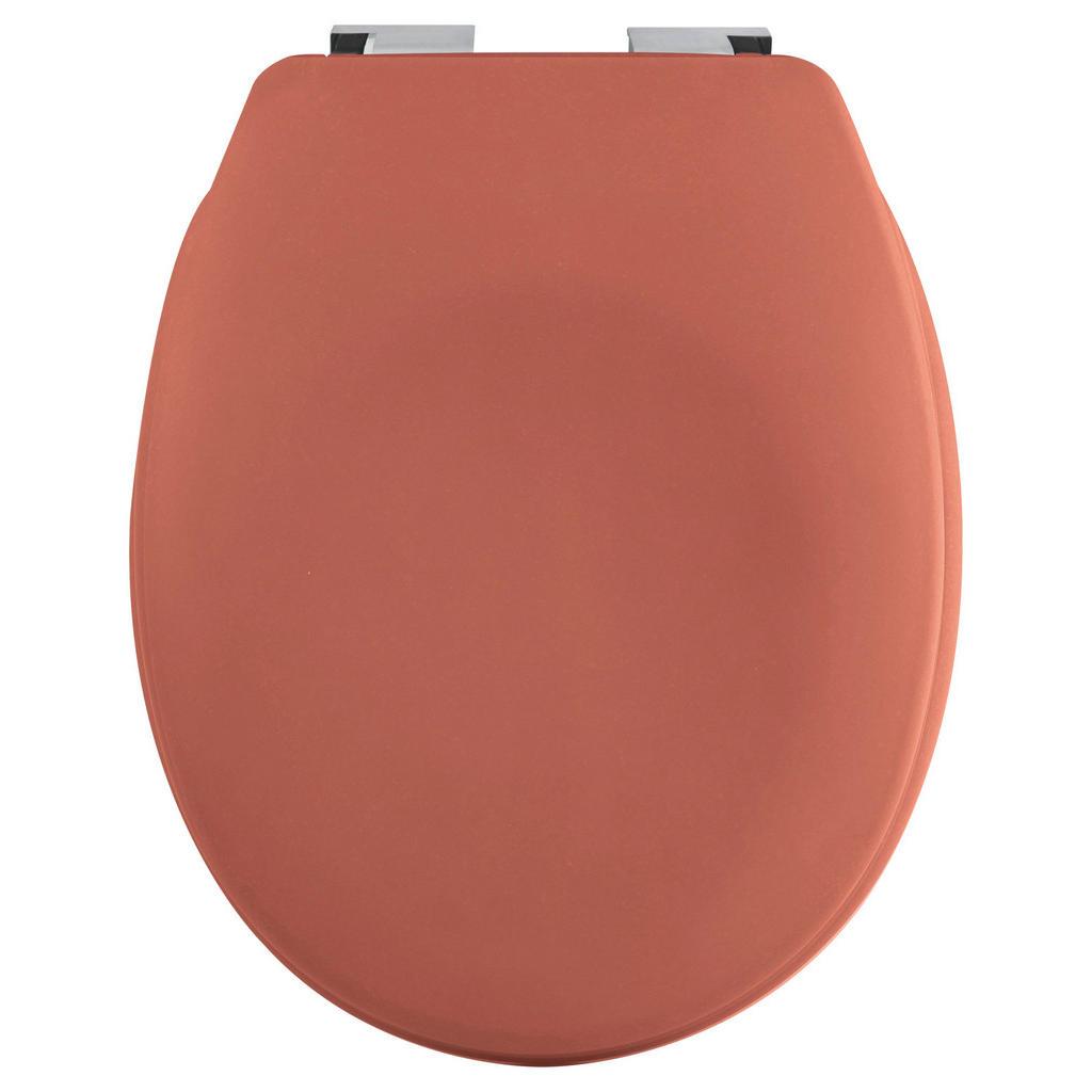 Spirella Wc-Sitz , Terracotta , Kunststoff , 37x5 cm , Deckel mit Absenkautomatik, passend für alle handelsüblichen WCs, Antirutschnoppen , Badezimmer, WC Ausstattung, WC Deckel