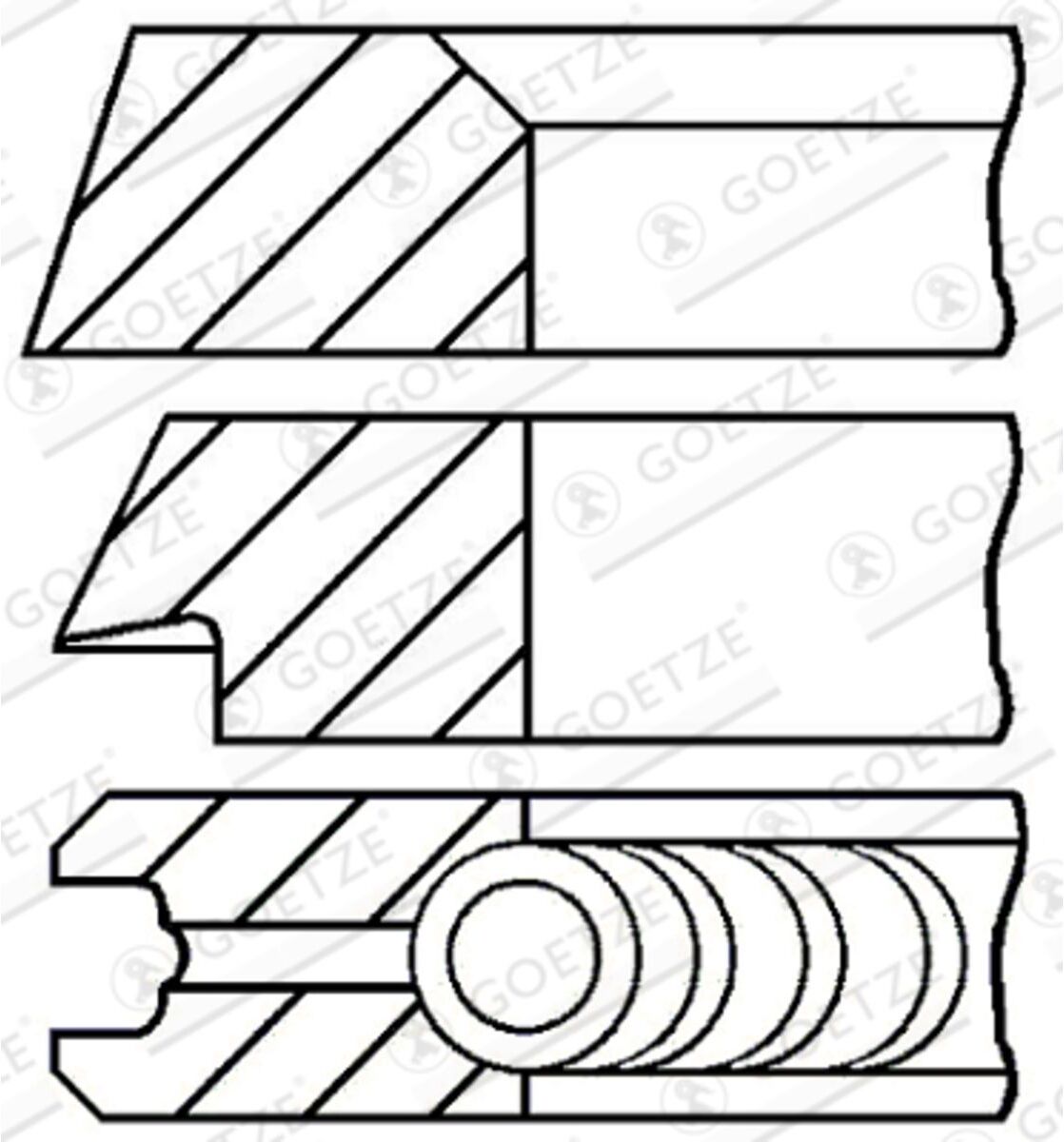 Engine Kolbenringsatz GOETZE 08-394500-00