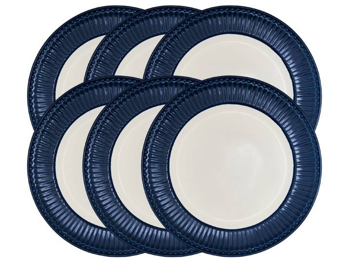 Greengate Teller-Set Alice Speiseteller dark blue 25,6 cm Set6, Porzellan