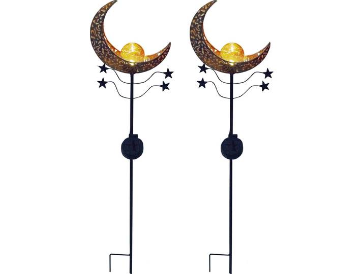 Gartenleuchte LUXFORM Solar-Erdspiess-Gartenlampe - Mandala - 2 Stück , gelb (bronzefarben, gelb), 2 Stk., Leuchten, Gartenleuchte, Dekoratives Gartenornament