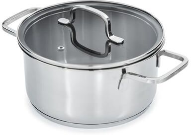 "BergHOFF Helix Recycled 18/10 Stainless Steel 10"" Stockpot 7qt. With Glass Lid"