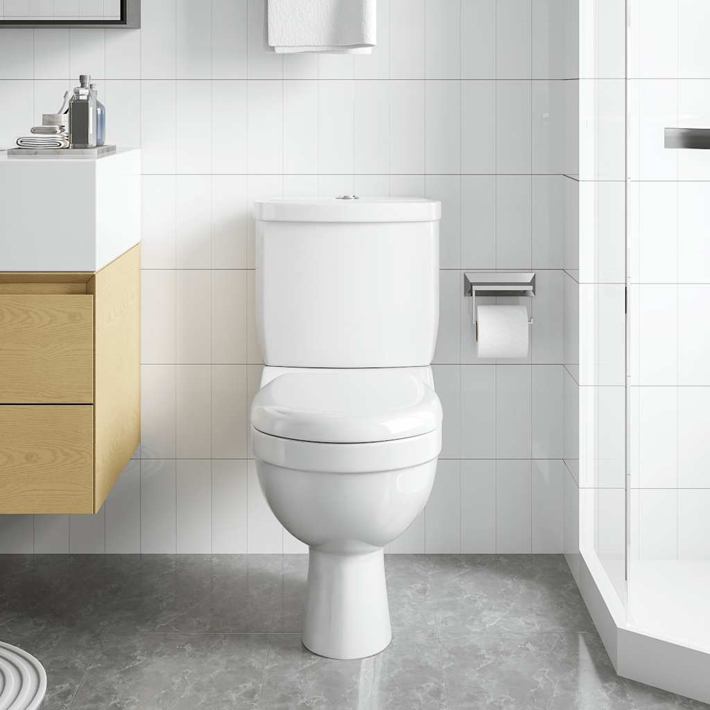 vidaXL Toilette avec réservoir Blanc