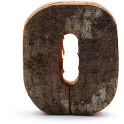 Rustic Bark Number - "0"  - 7cm