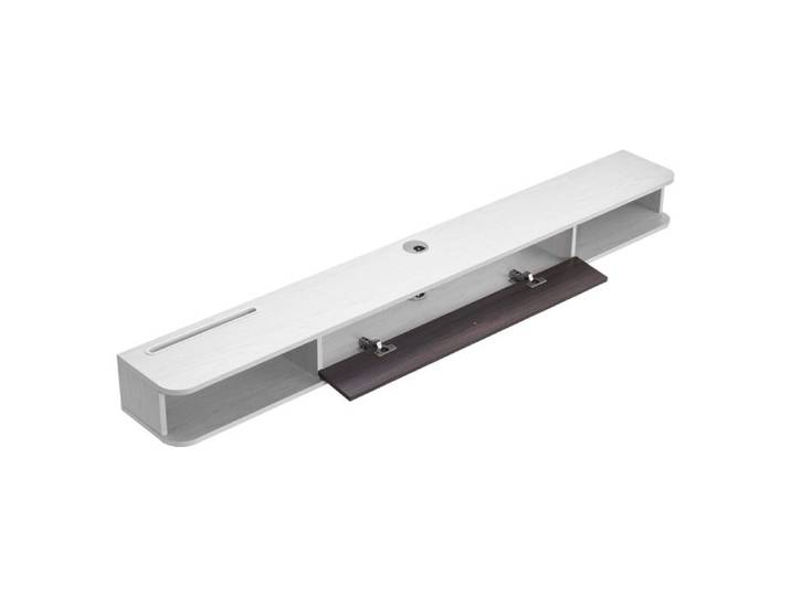 Meuble TV Mural Flottant - DUOKU - 180 cm - Console Multimédia - Gestion des Câbles - Étagère Moderne