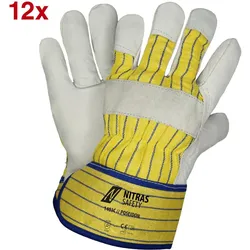 NITRAS® Rindvolllederhandschuhe 1403C Poseidon 10 grau