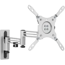Deltaco ARM-0267 monitor mount / stand (43") Screws Silver (Wand, 43", 15 kg), Monitor Halterung, Silber