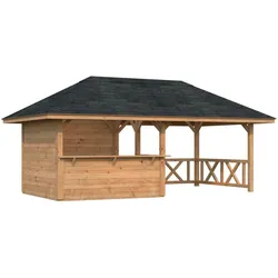 Palmako Pavillon Bianca 16,6 m2 Set 3 Hellbraun tauchimprägniert