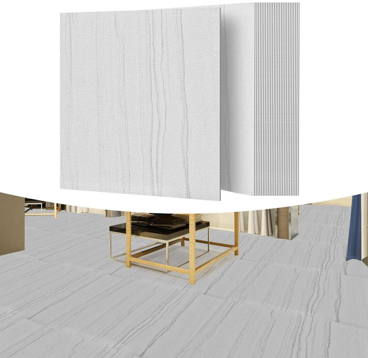 Zelfklevende PVC vloerbedekking vinyl tegels lichtgrijs - 502 m²