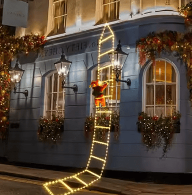Inspire Curations Santa Climbing Ladder LED Lights Christmas Window & Wall Decoration 3m Warm