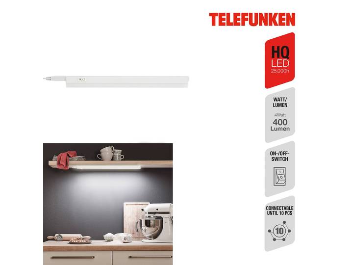 Telefunken LED-Unterbauleuchte Hephaistos, weiß, Länge 31 cm Hephaistos, weiß / opal, für Küche, Kunststoff, Unterschrankleuchten