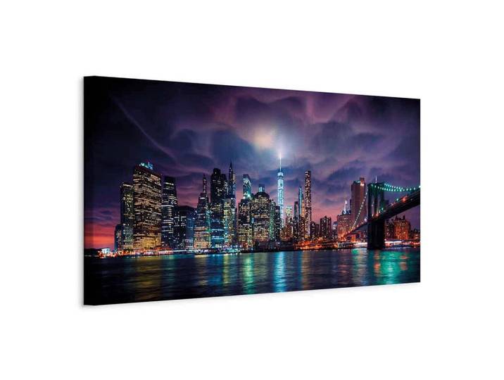 Leinwandbild Dark City Multicolor B: 150 cm
