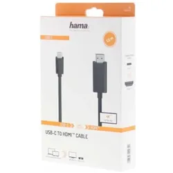 Hama USB Typ C — HDMI (Typ A) (1.50 m), Videokabel, Schwarz