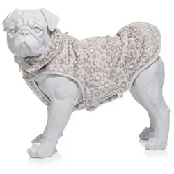 MONT CHALET Hunde-Mantel Animal-Druck Klettverschlüsse Mikrofaser Chinchilla