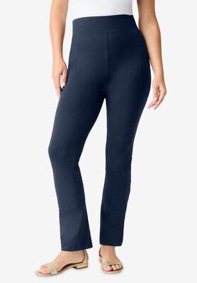 Plus Size Women's Essential Stretch Yoga Pant by Roaman's in Navy (Size 12)