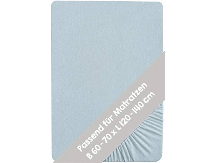 roba Spannbettlaken Lil Planet 60 x 120 – 70 x 140 - Baby Bettlaken für Kindermatratzen - Bio Baumwolle - GOTS und Oeko-Tex Standard 100 - Hellblau/Sky