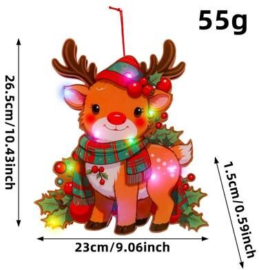 Uplift Essentials LED Christmas Santa Claus Ornament deer