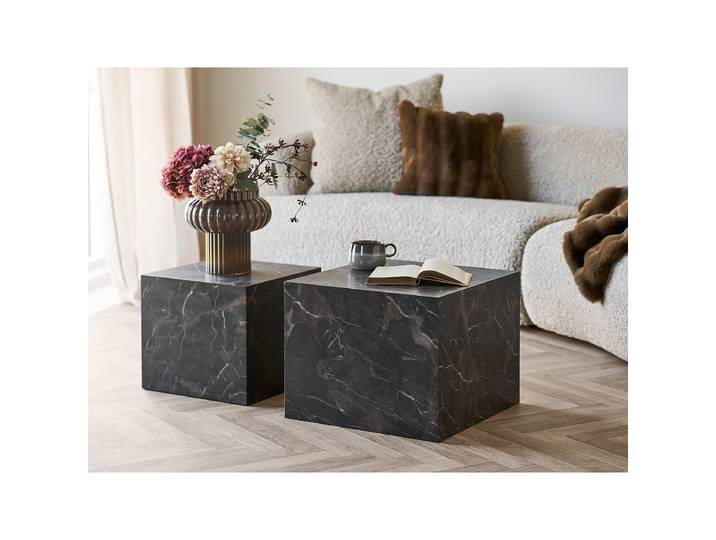 Couchtisch Altizer 2er-Set - quadratisch 50 x 40 x 50cm Braun