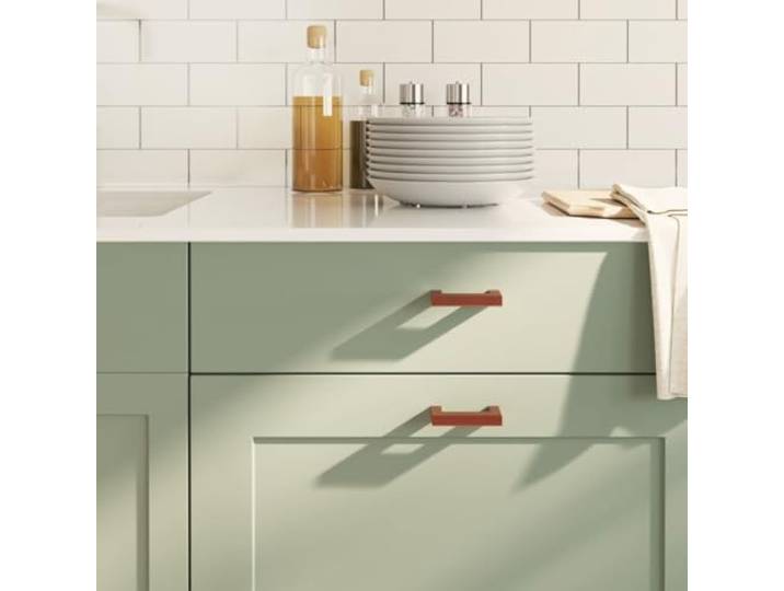 Kaelestia Möbelgriffe 20 Stk Bronzefarben Edelstahl Schrankgriffe 64 mm Lochabstand mit zuschneidbaren Schrauben für Schublade Tür Kommode Küche Bad Wohnzimmer Büro