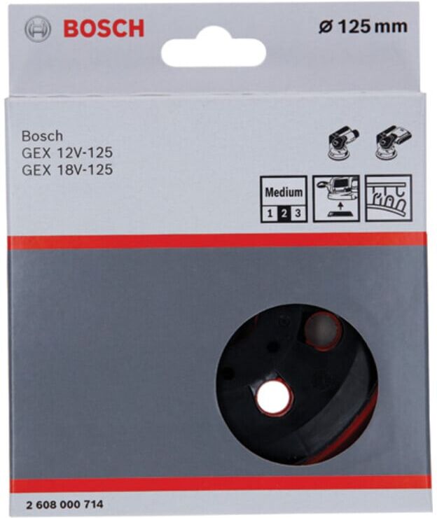 Bosch 8-Loch Schleifteller, 125 mm, mittel, passend zu: GEX 12V-125, GEX 18V-125 Professional (2608000714)