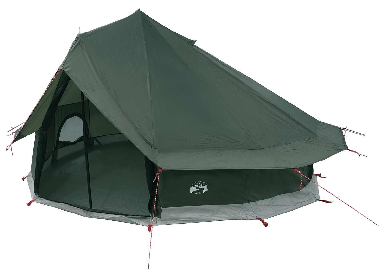 Tipi Zelt 18 Personen Olivegrün Polyester und Stahl
